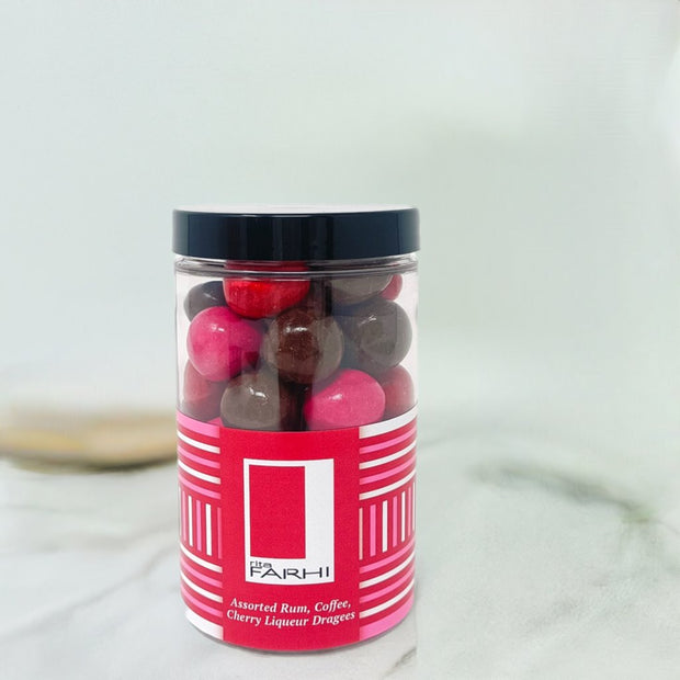 Assorted Rum, Coffee and Cherry Liqueur Dragees, Palm Oil Free, 400g - Memoriex 