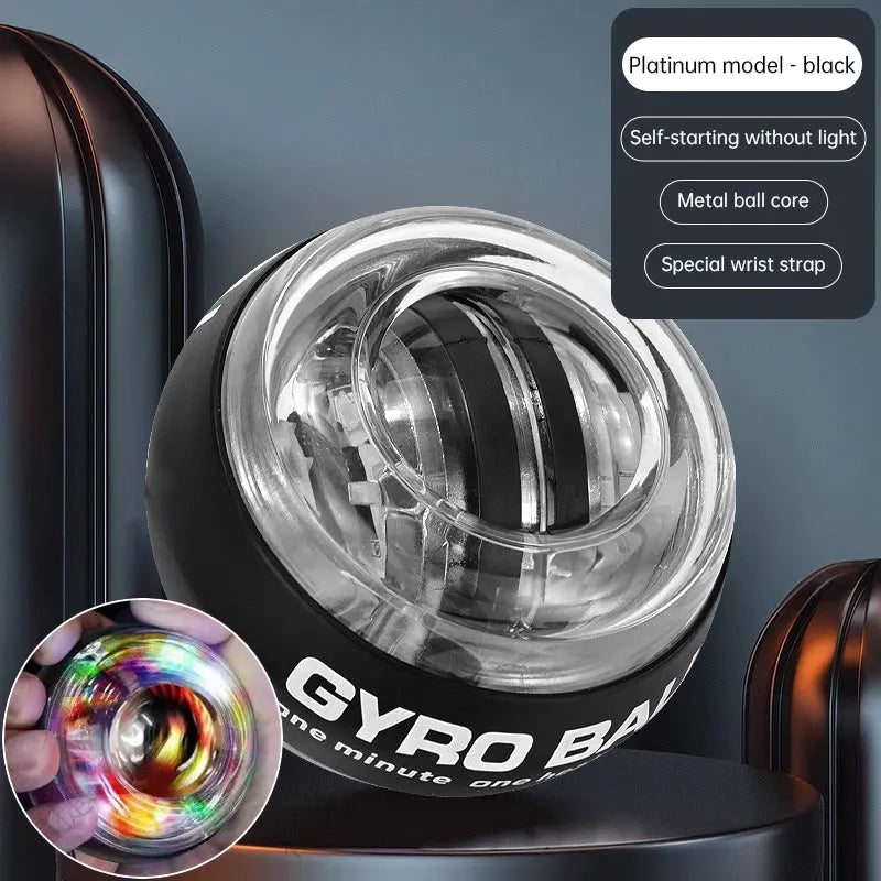 Auto-Counter Gyro Ball, a wrist exerciser with LED. Also named Wrist Power Gyro Ball, it builds arm strength for workouts. - Memoriex 