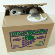 Automated Plastic Coin Bank in Panda/Cat Shape - Electronic Deposit, Savings for Kids, Great Gift - Memoriex