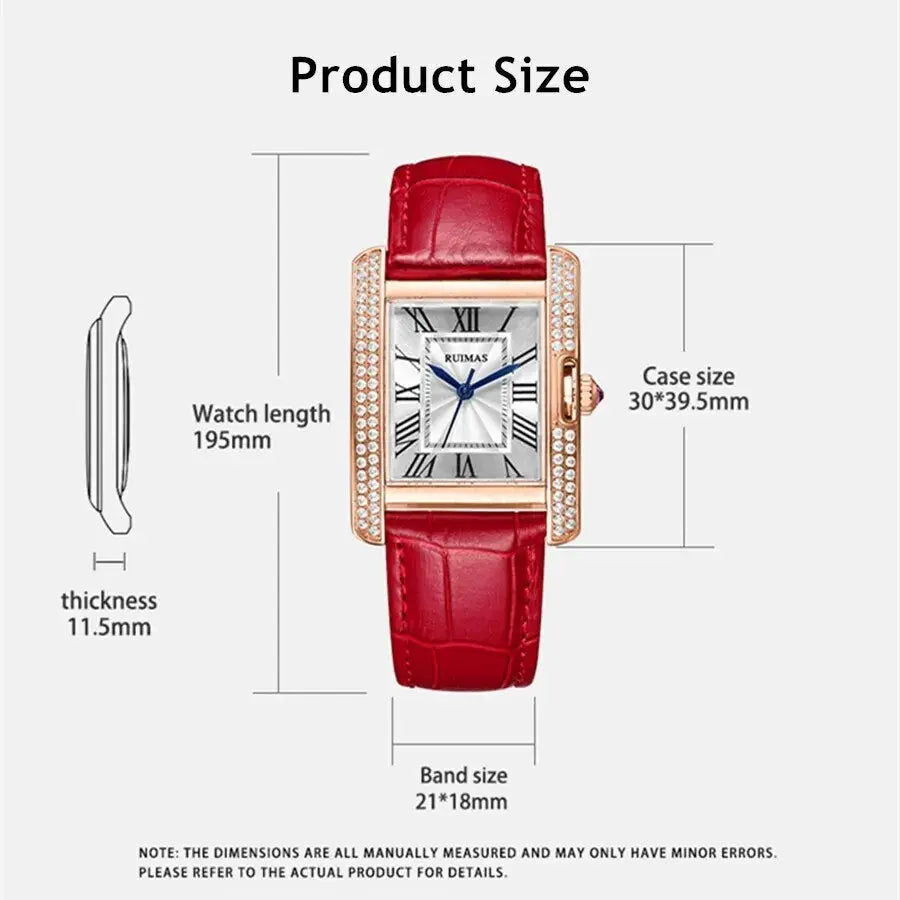 RUIMAS Fashion Automatic Mechanical Watch for Women Luxury Leather Ladies Wristwatch Waterproof Female Clock Reloj Mujer 6773-4