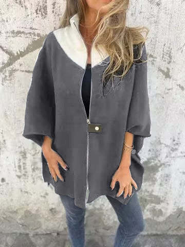 Autumn And Winter Leisure Loose Zip Stand-up Collar Jacket - Memoriex 
