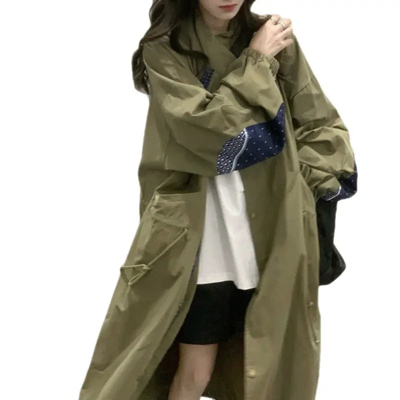 Autumn Long Cool Trench Coat for Women with Hood Zipper - Memoriex