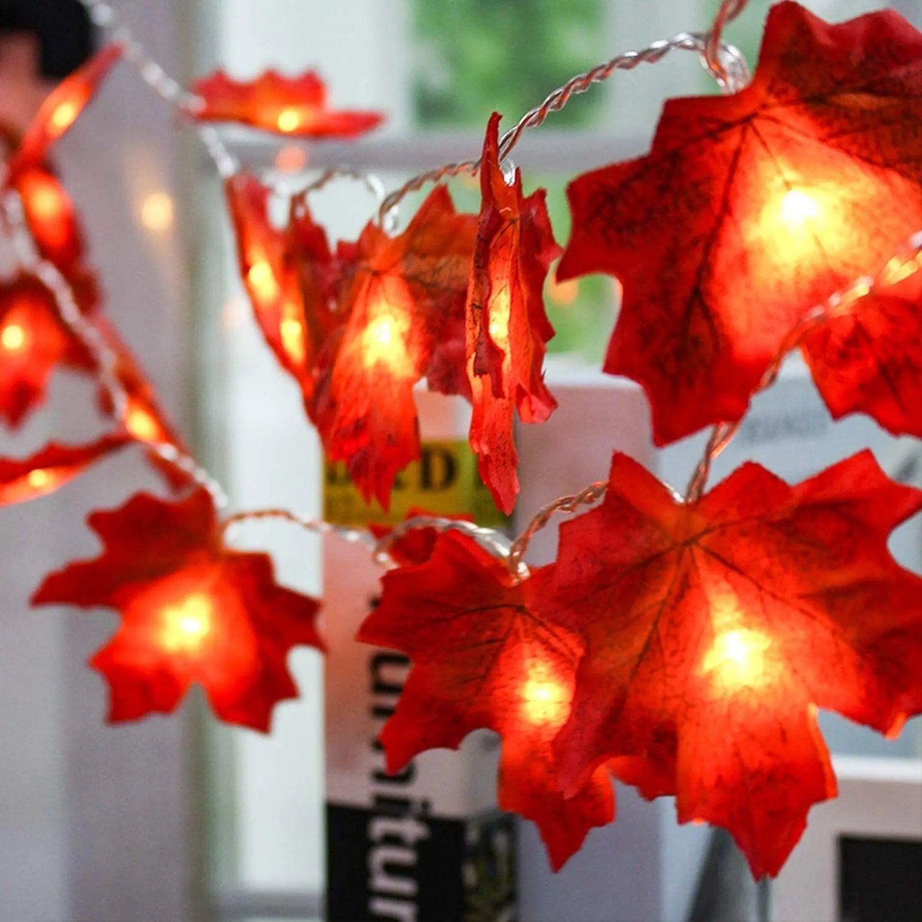 Autumn Maple Leaf Lights Outdoor Halloween Christmas Decoration-0