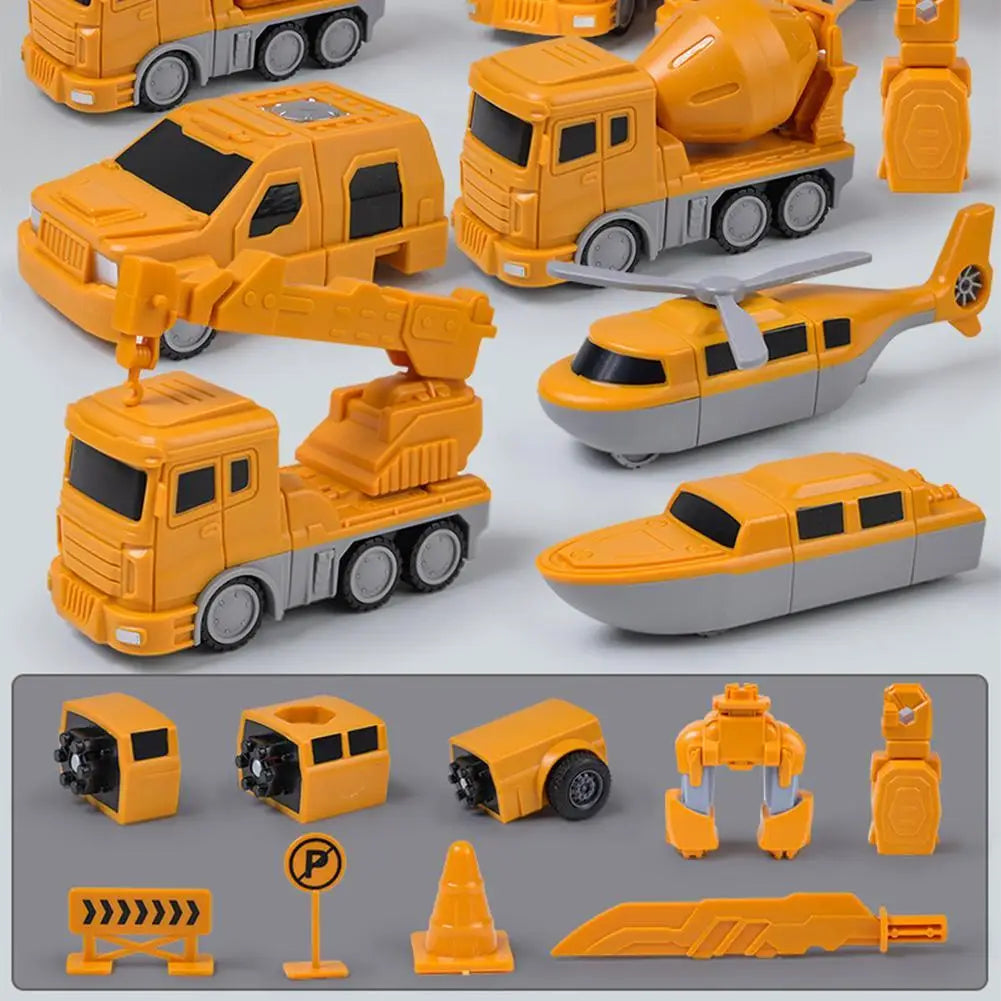 Magnetic Transform Engineering Car Assembled Toys Set For Kids Boys Gifts Toy Construction Vehicles Robot Toys - Memoriex 