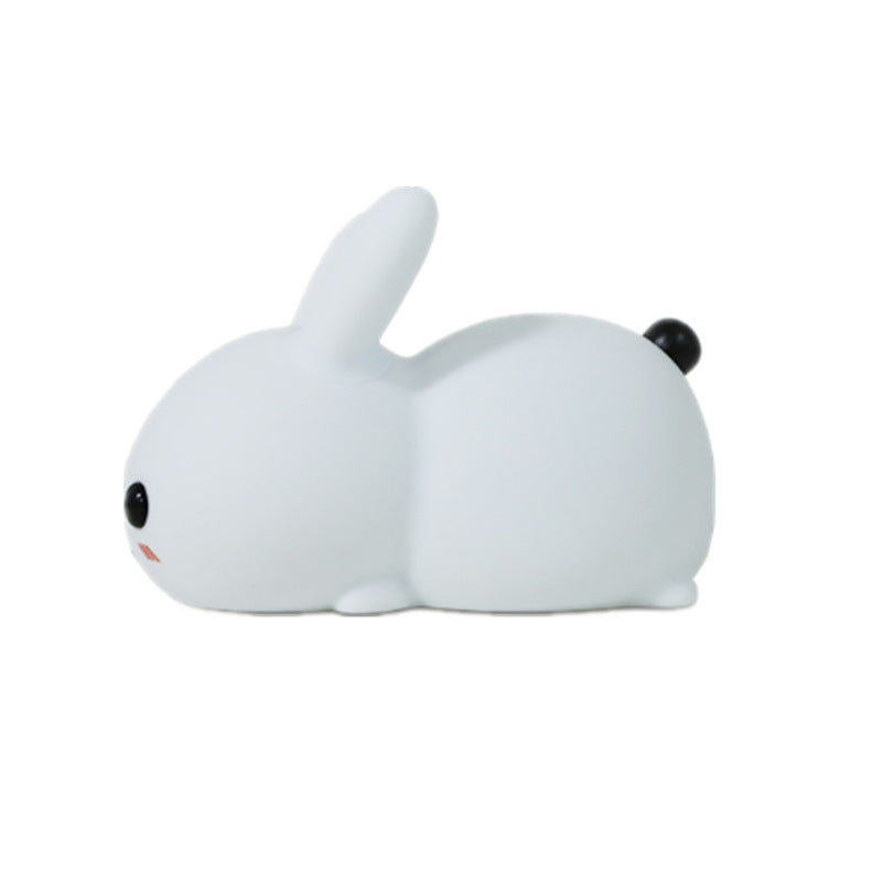 Silicone Jade Rabbit LED Night Light USB Charging Two-tone Lighting Cute Rabbit Shooting Light Children's Night Companion Sleeping Light