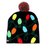 OurWarm Led Light Cotton Christmas Hat Knit Up Beanie Hat Kids Adult Children Cap Christmas Party Decoration New Year Gifts - Memoriex