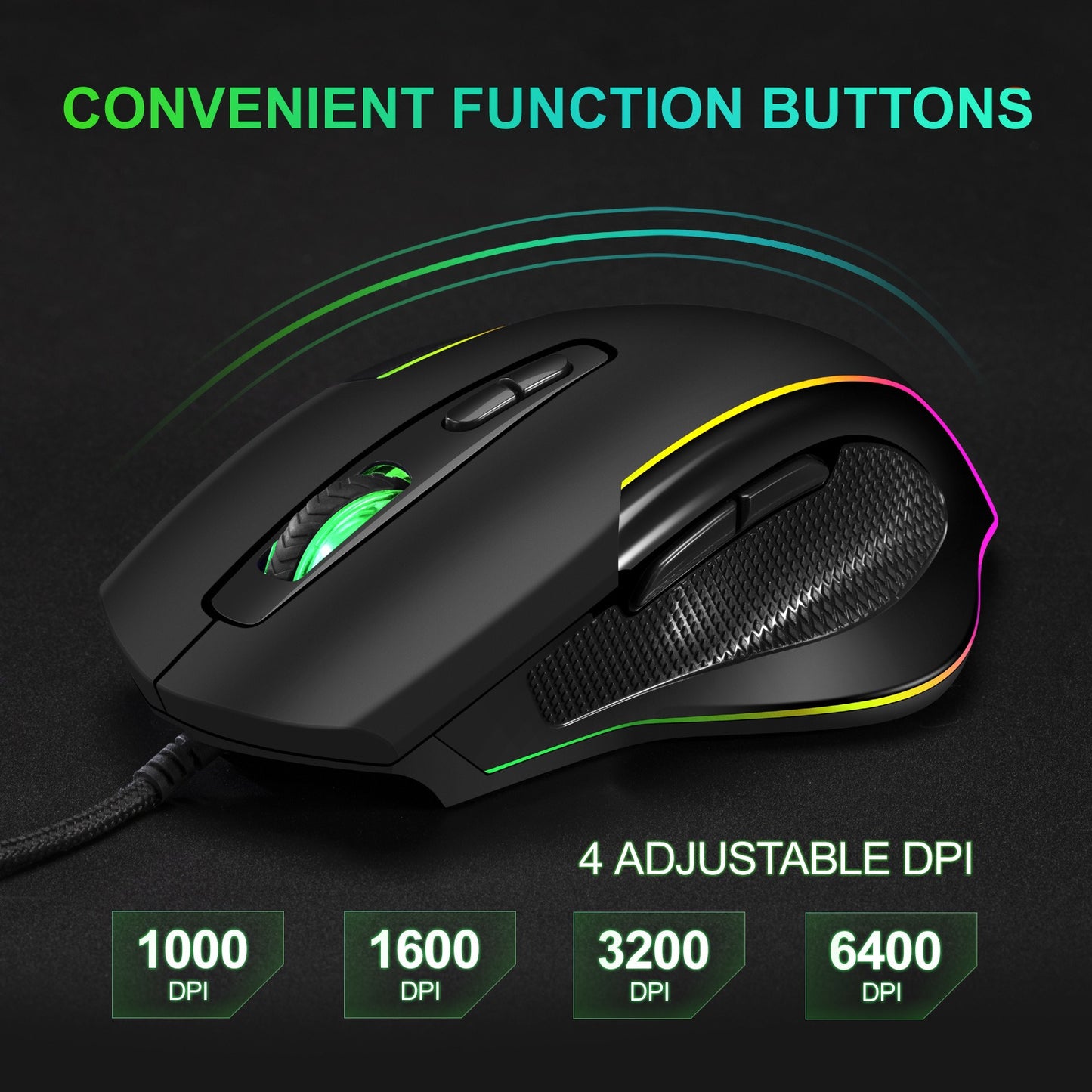 Wireless charging illuminated gaming mouse with anti sleep function automatic cursor movement to prevent computer screen lock