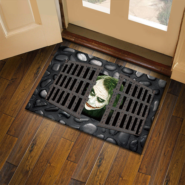 3D visual clown floor mat, funny entrance floor mat, illusion vortex floor mat - Memoriex