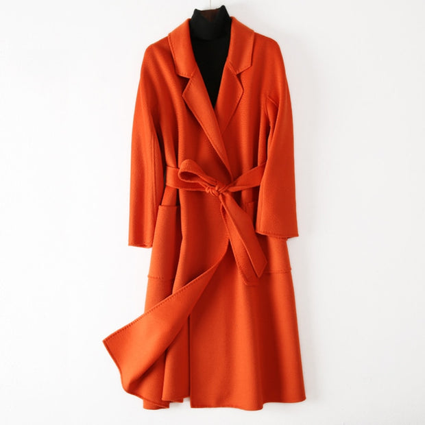 Cashmere Woollen Long coat | Fur Jackets Ladies | Trench coats - Memoriex