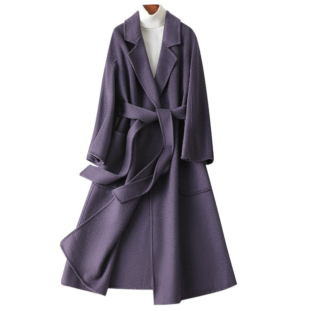 Cashmere Woollen Long coat | Fur Jackets Ladies | Trench coats - Memoriex