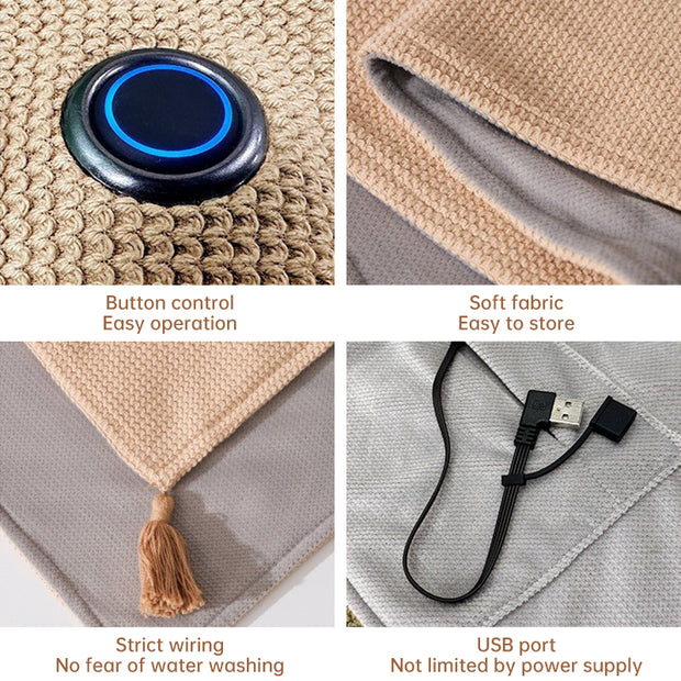 Versatile Women's Portable Heated Shawls: Combining Soft Zipper and USB Heating Technology for Cozy Warmth - Memoriex
