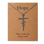 Faith Religious Gift Stainless Steel Cross Collarbone Chain Sweater Chain - Memoriex