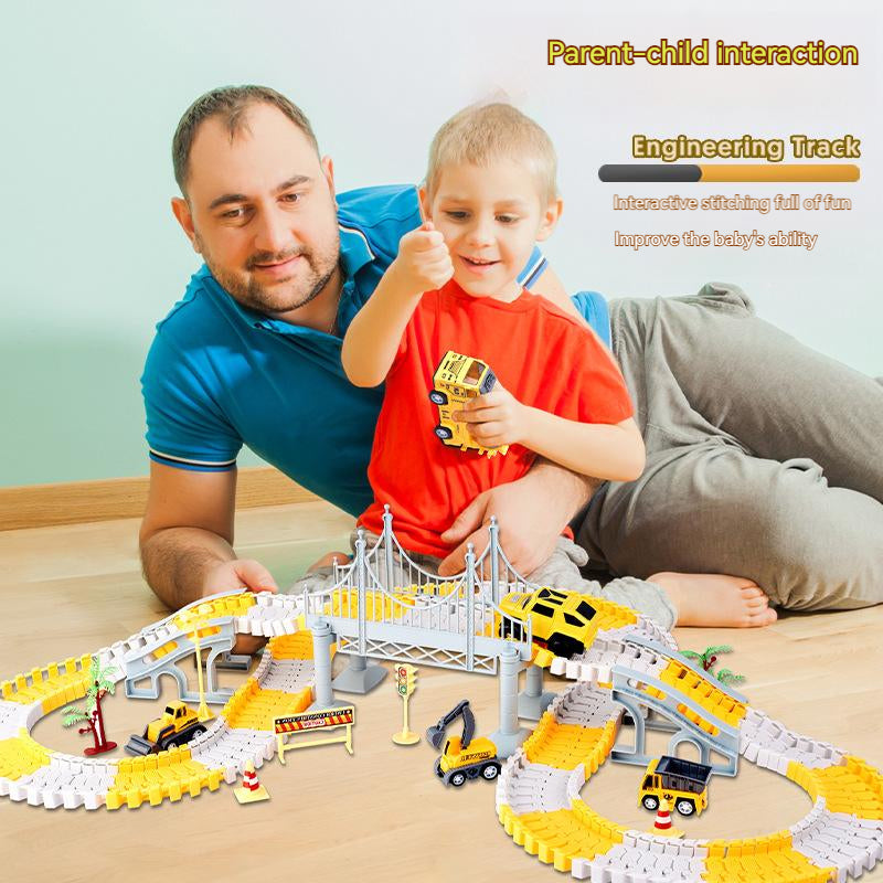 Electric toy track car wholesale children educational changeable track car small train track toy - Memoriex 