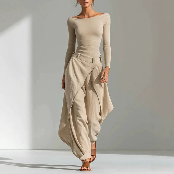 Women's Relaxed Co-ord Set — Loose Top & Wide-Leg Trousers