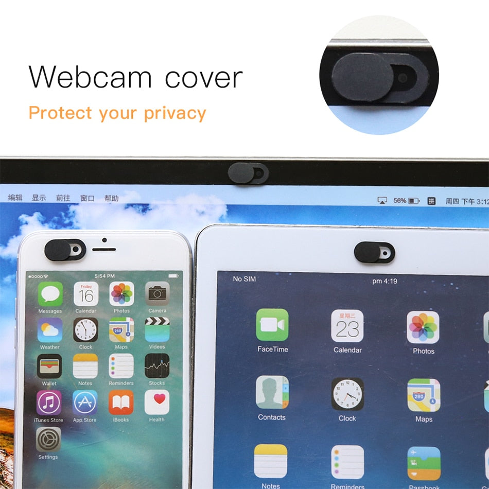 ACCEZZ WebCam Cover Shutter Magnet Slider Plastic For iPhone Web Laptop PC For iPad Tablet Camera Mobile Phone Privacy Sticker - Memoriex 