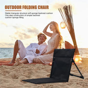 Foldable Camping Chair Outdoor Garden Park Single Lazy Chair Backrest Cushion Picnic Camping Folding Back Chair Beach Chairs - Memoriex