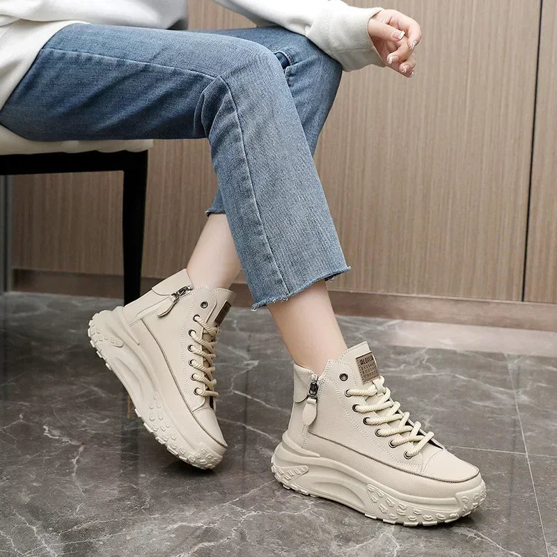 Women's Sneakers Luxury Fashion Womens Boots High-top Platform Casual Shoes New Female Outdoor Running Shoes Zapatillas De Mujer - Memoriex 