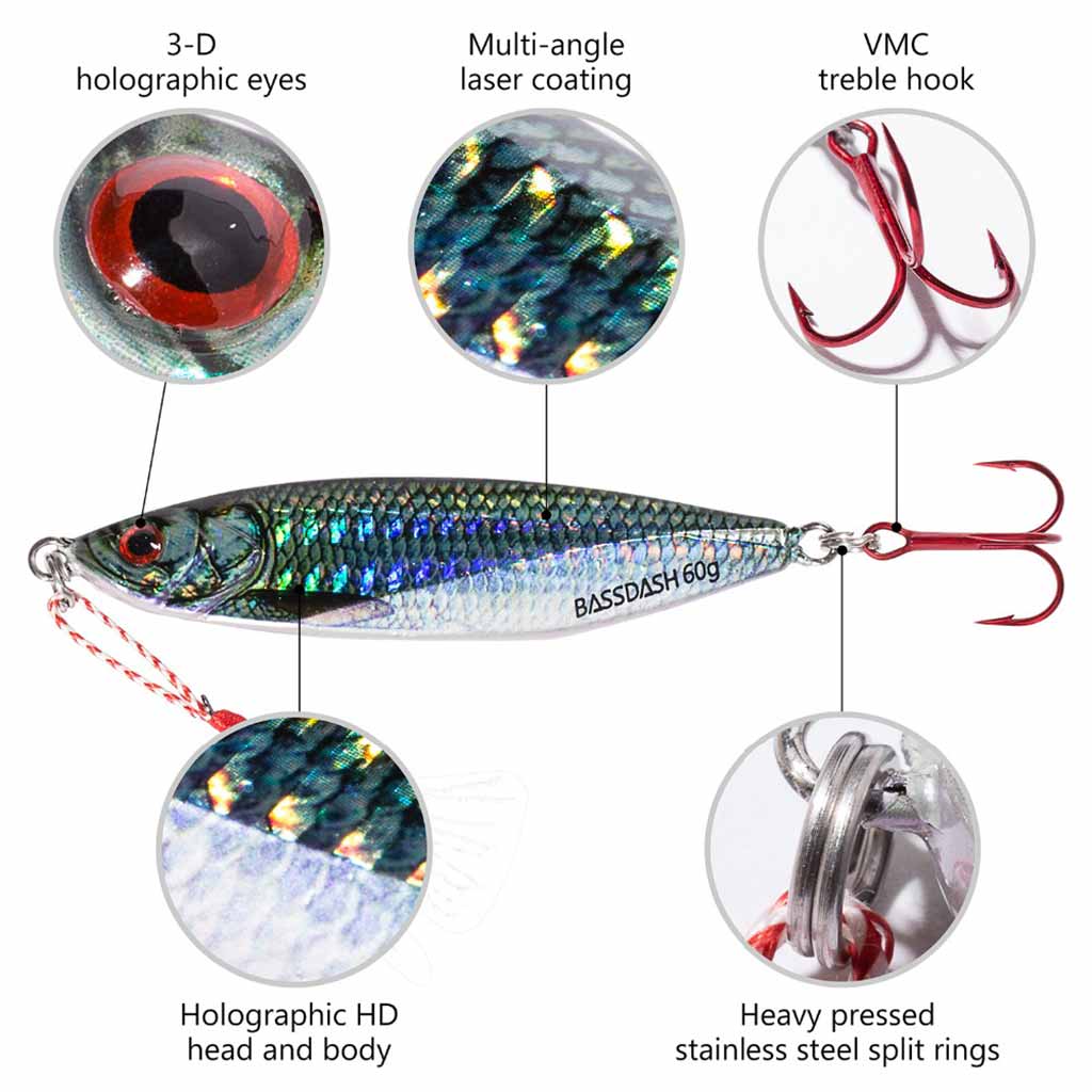 Shadow Vertical Jig Lures 40/60 Grams for Saltwater Freshwater Fishing-2