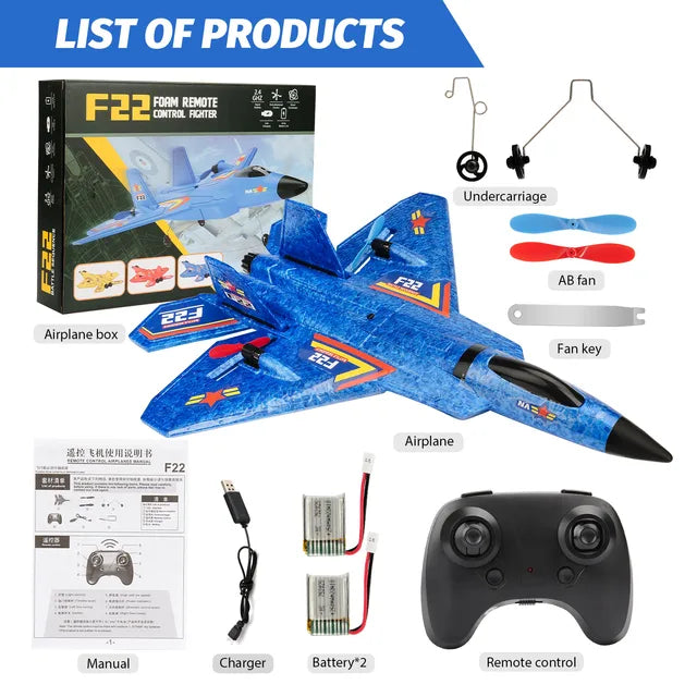 RC Flugzeug F22 raptor Hubschrauber Fernbedienung flugzeug 2,4G Flugzeug Fernbedienung EPP Schaum flugzeug Kinder spielzeug - Memoriex 