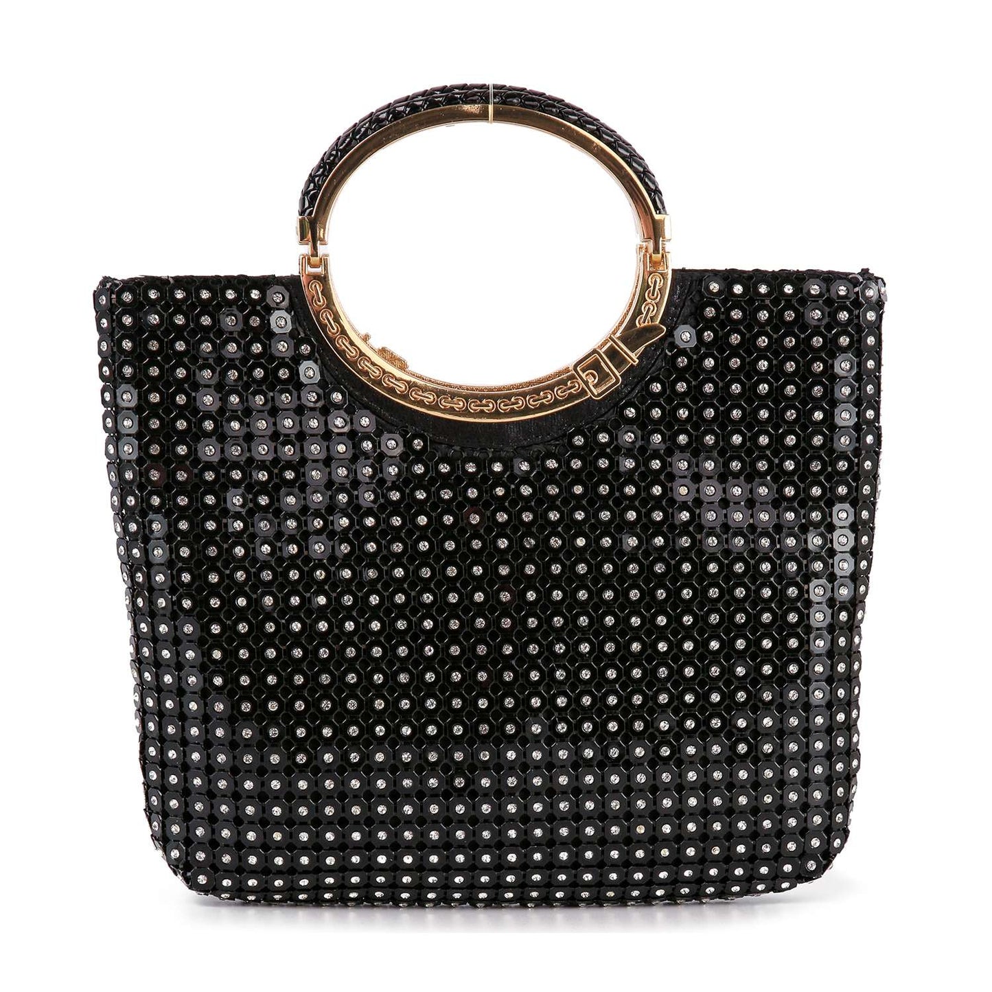 Metal Mesh Rhinestone Hand Tote by Handbag Factory-4