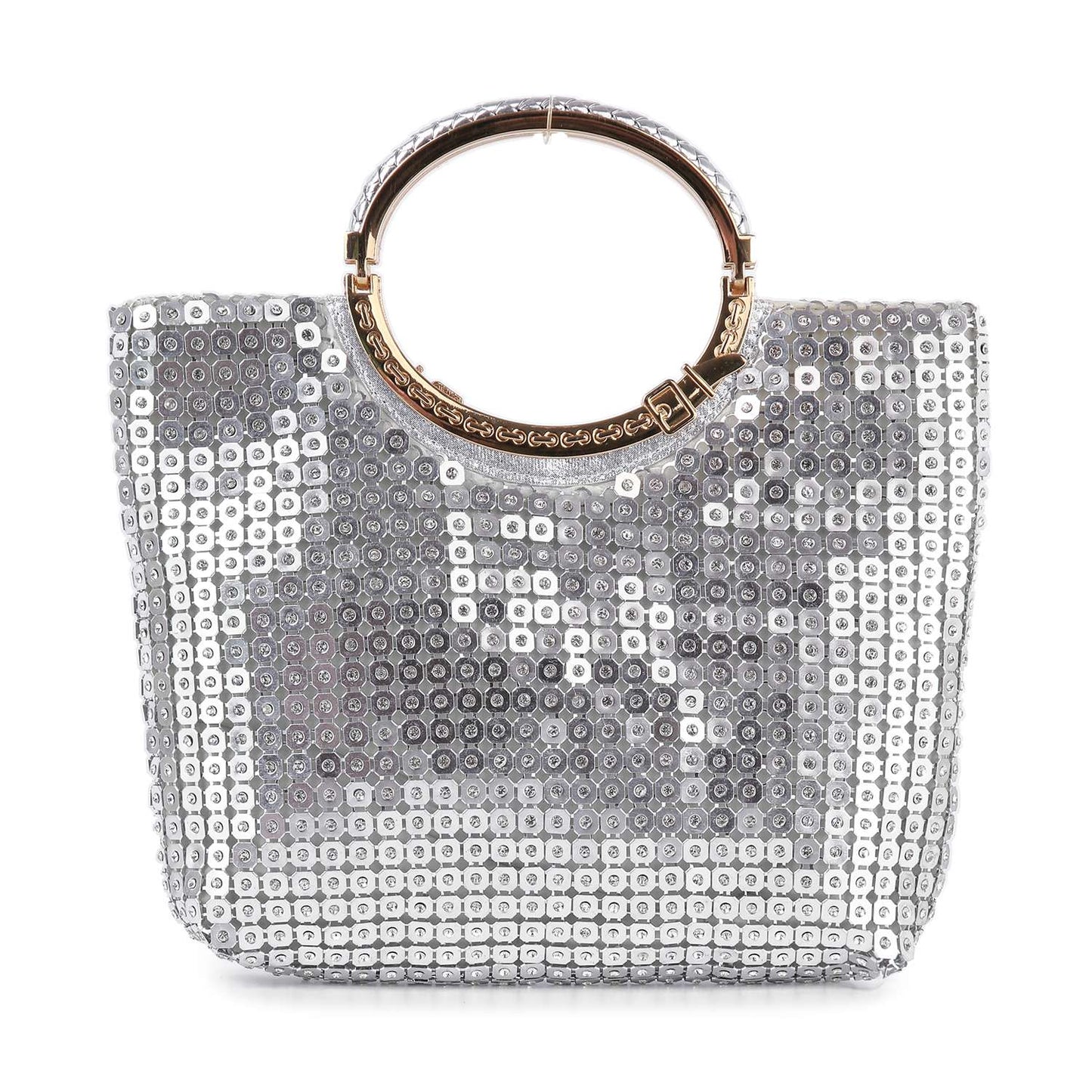 Metal Mesh Rhinestone Hand Tote by Handbag Factory-2