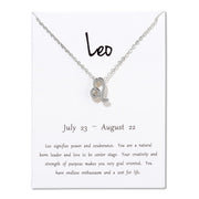 Birthday Gifts 12 Constellation Zodiac Pendant Necklace With White Card - Memoriex