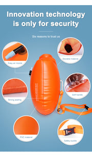 PVC  Inflatables Storage Swim Buoys Dry Bag Orange Floating Safety Swimming Buoy - Memoriex