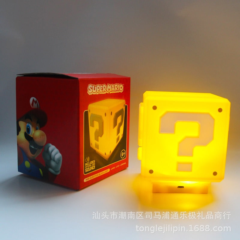 USB Rechargeable Night Light 3D Creative LED Super Mario Question Mark Magnetic Desk Table Lamp Home Decoration Tab