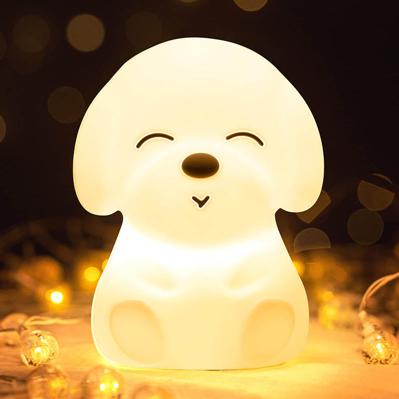 Small Milk Dog Silicone Pat Night Light New Led Light-Emitting Toy