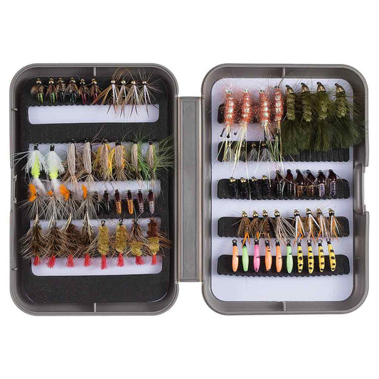 76 Pcs Fly Fishing Lure Trout Flies Kit with Fly Box-0