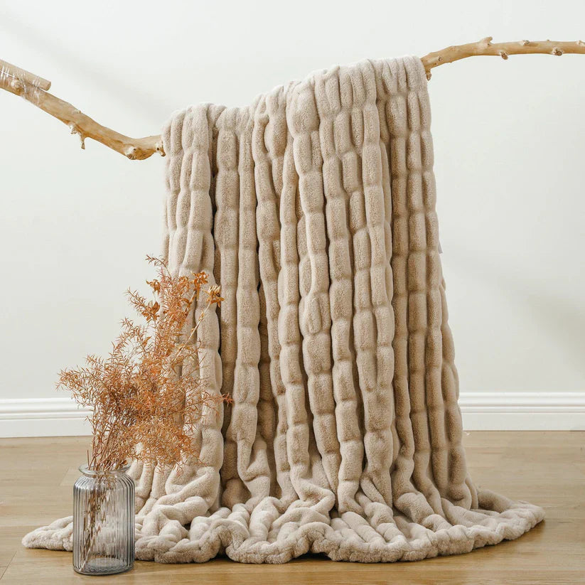 Reversible Rabbit Fur Blanket-6