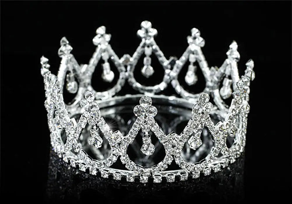 Flower Girl / Baby Crystal Full Circle Round Mini Crown Tiara XT1778-2