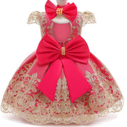 Baby princess dress 1-3 years old dress gold lace - Memoriex 