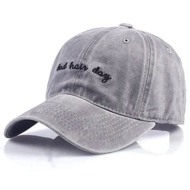 Bad Hair Day Cap Washed Baseball Cap Women Men Hat Cap Casual Snapback Letter Dad Hat Summer Cotton Adjustable Bone Male - Memoriex 