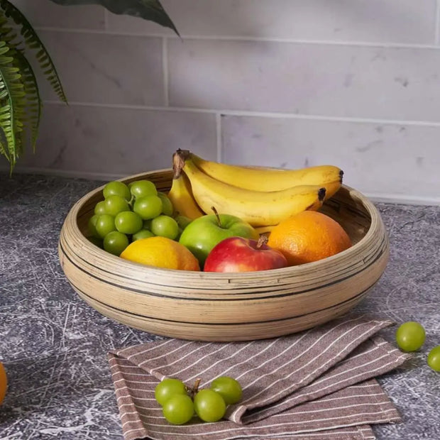 Bamboo Fruit Bowl & Home Decor Bowl (Dark Natural)-3