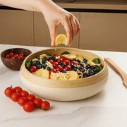 Bamboo Fruit Bowl & Home Decor Bowl (Off-White)-2
