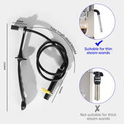 Barista tool: long - handle cleaning brush for coffee machine steam, with replaceable head to remove brew head dirt - Memoriex