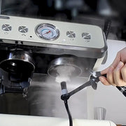 Barista tool: long - handle cleaning brush for coffee machine steam, with replaceable head to remove brew head dirt - Memoriex