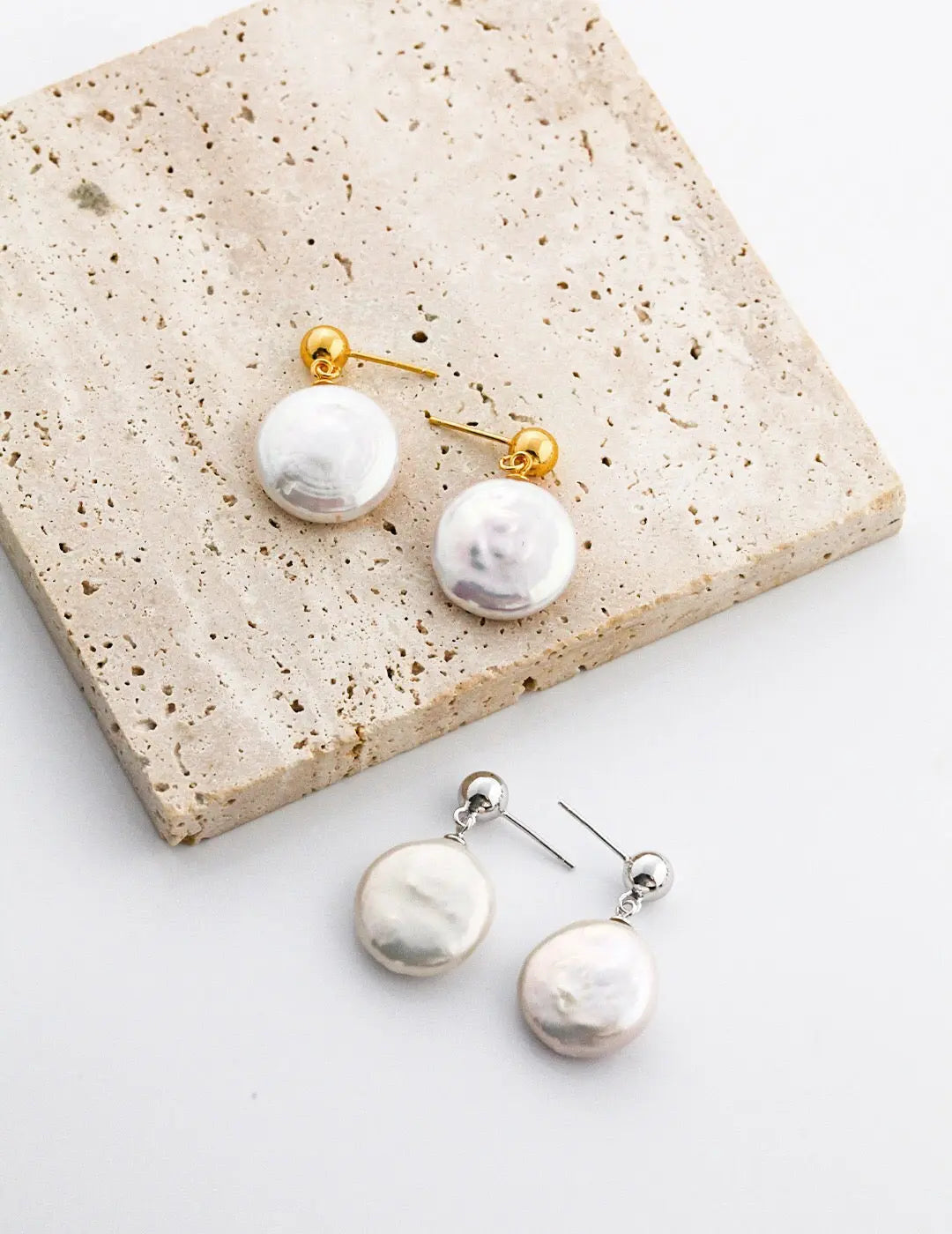 Baroque Pearl Chunky Irregular Drop Earrings-3