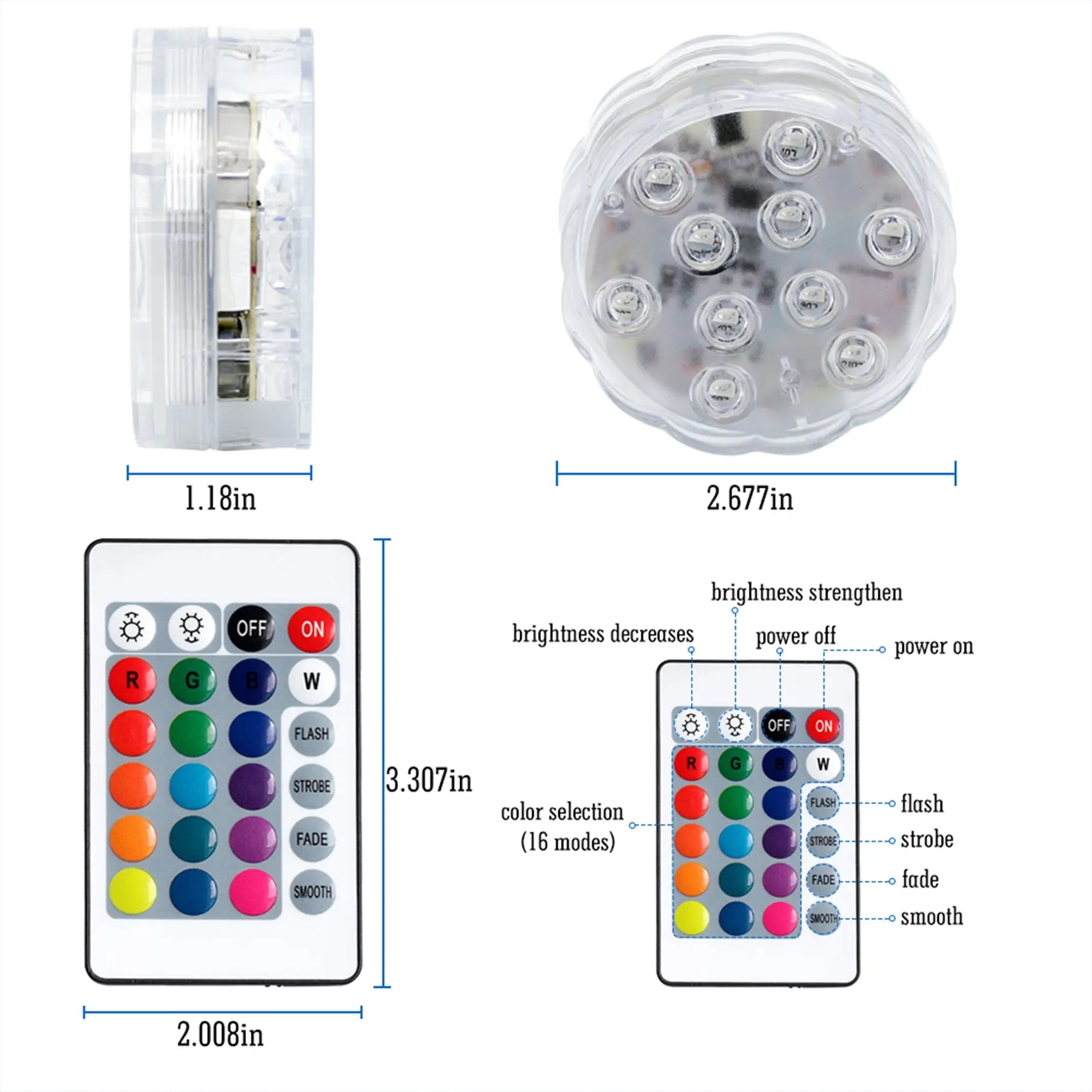 Battery Operated LED Submersible Lights(1 Packs)-2