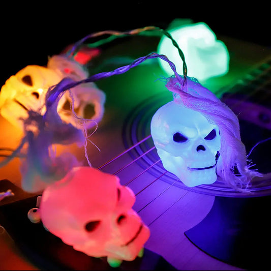 Battery Powered Halloween Ghost Skull Lights-0