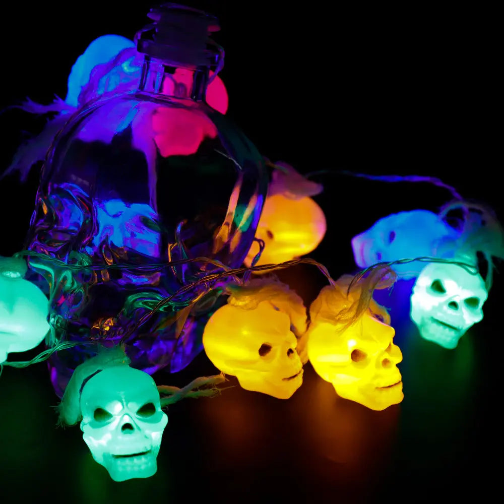 Battery Powered Halloween Ghost Skull Lights-3