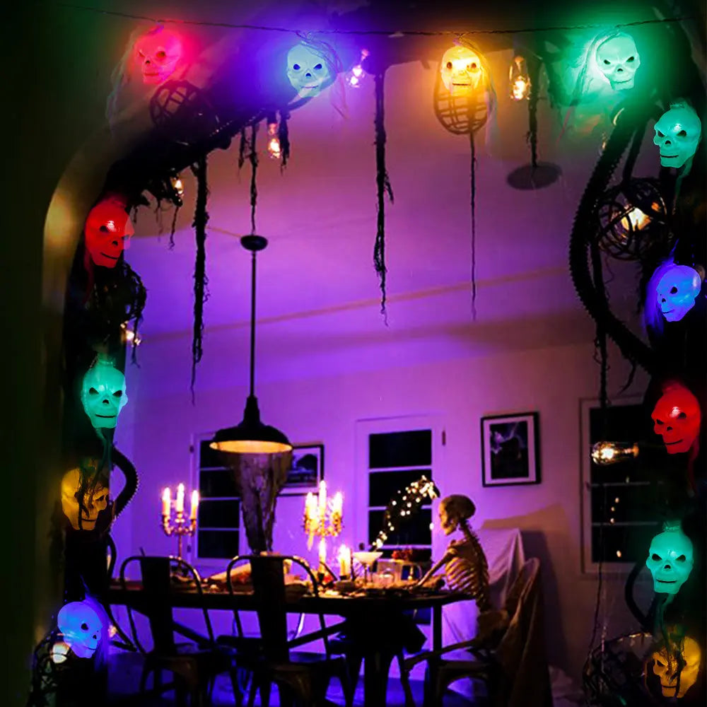 Battery Powered Halloween Ghost Skull Lights-4