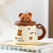 Bear Large Capacity Straw Mug With Lid - Memoriex 