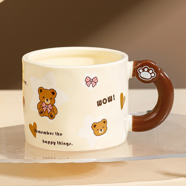 Bear Large Capacity Straw Mug With Lid - Memoriex 