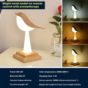 Bedroom Bedside Bird Square Night Light Charging Touch - Memoriex 