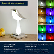 Bedroom Bedside Bird Square Night Light Charging Touch - Memoriex 