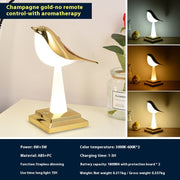 Bedroom Bedside Bird Square Night Light Charging Touch - Memoriex 