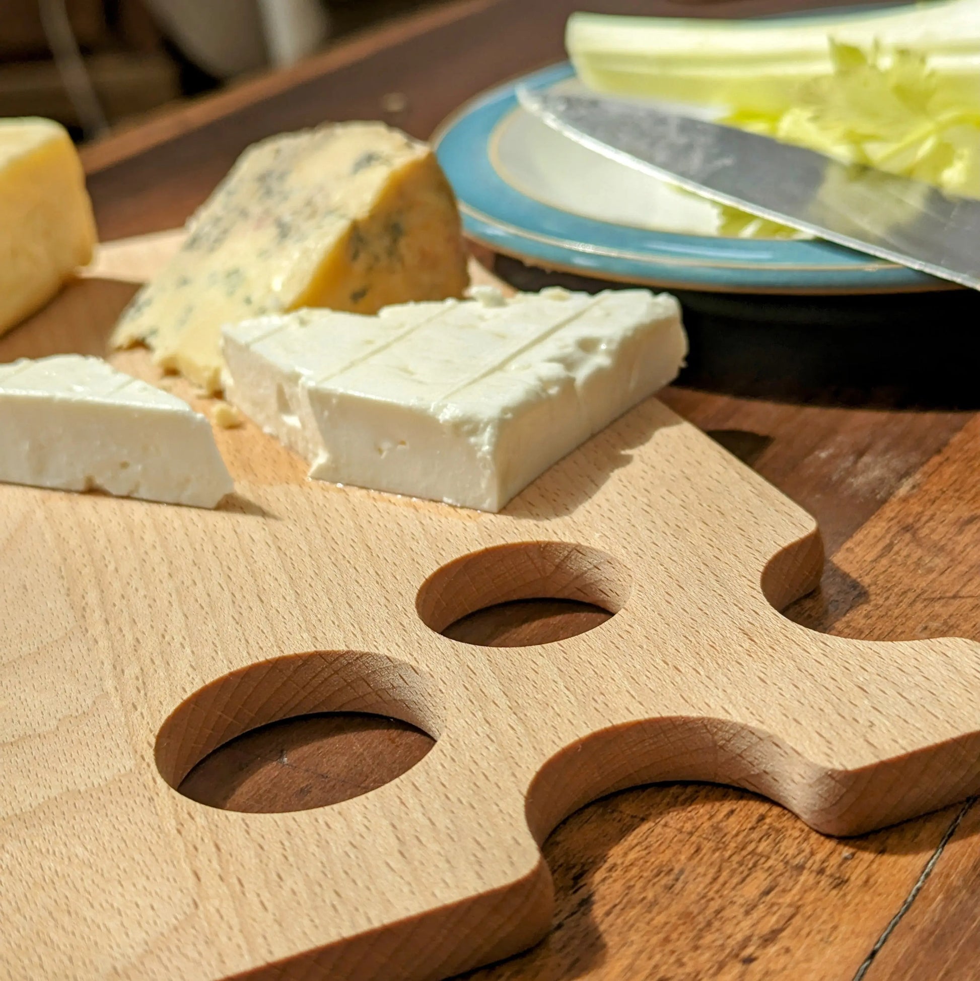 Beech Wood Cheese Board | Sustainable Wood Cheese Charcuterie Board, Chopping Board-4