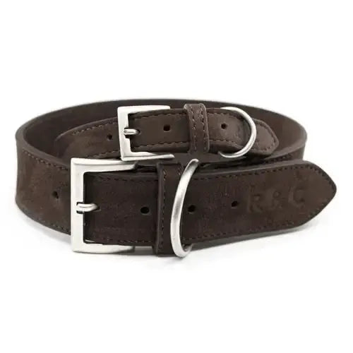 “Bergamo” Nubuck Leather Dog Collar – by Ralph & Co - Memoriex